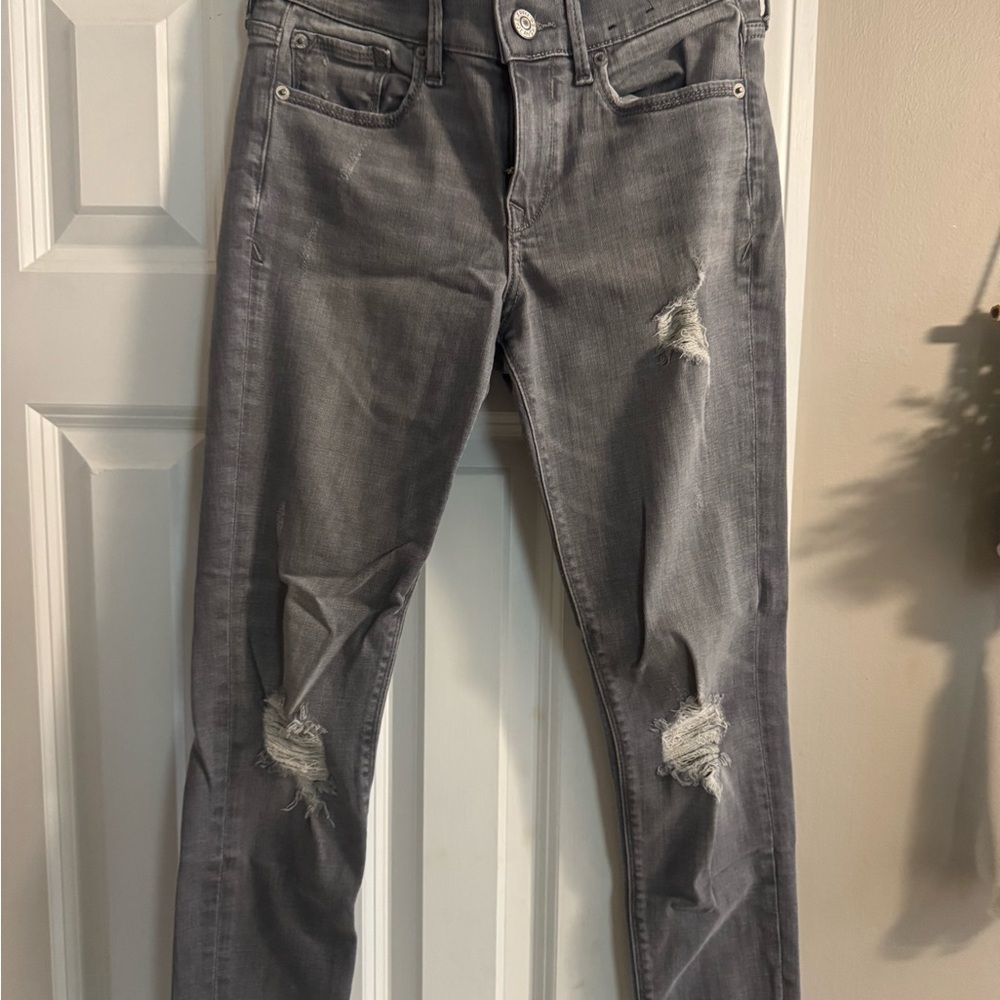 Express Gray Distressed Women's Jeans